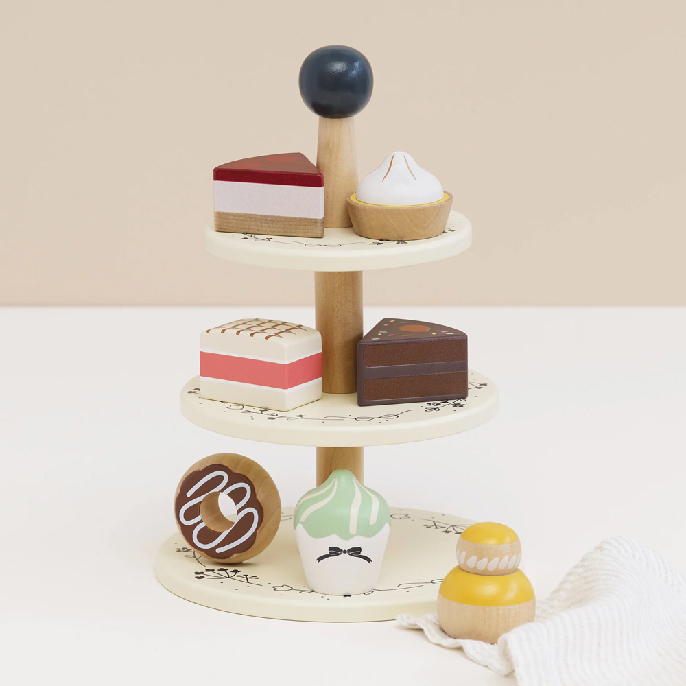 【英國 Le Toy Van】英式尊榮三層下午茶糕點玩具組