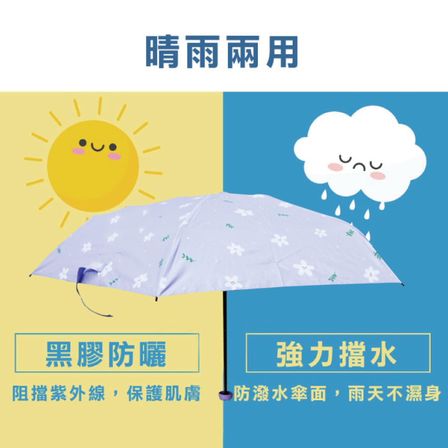 200細綴花語50*6KUV隨身手開傘3439