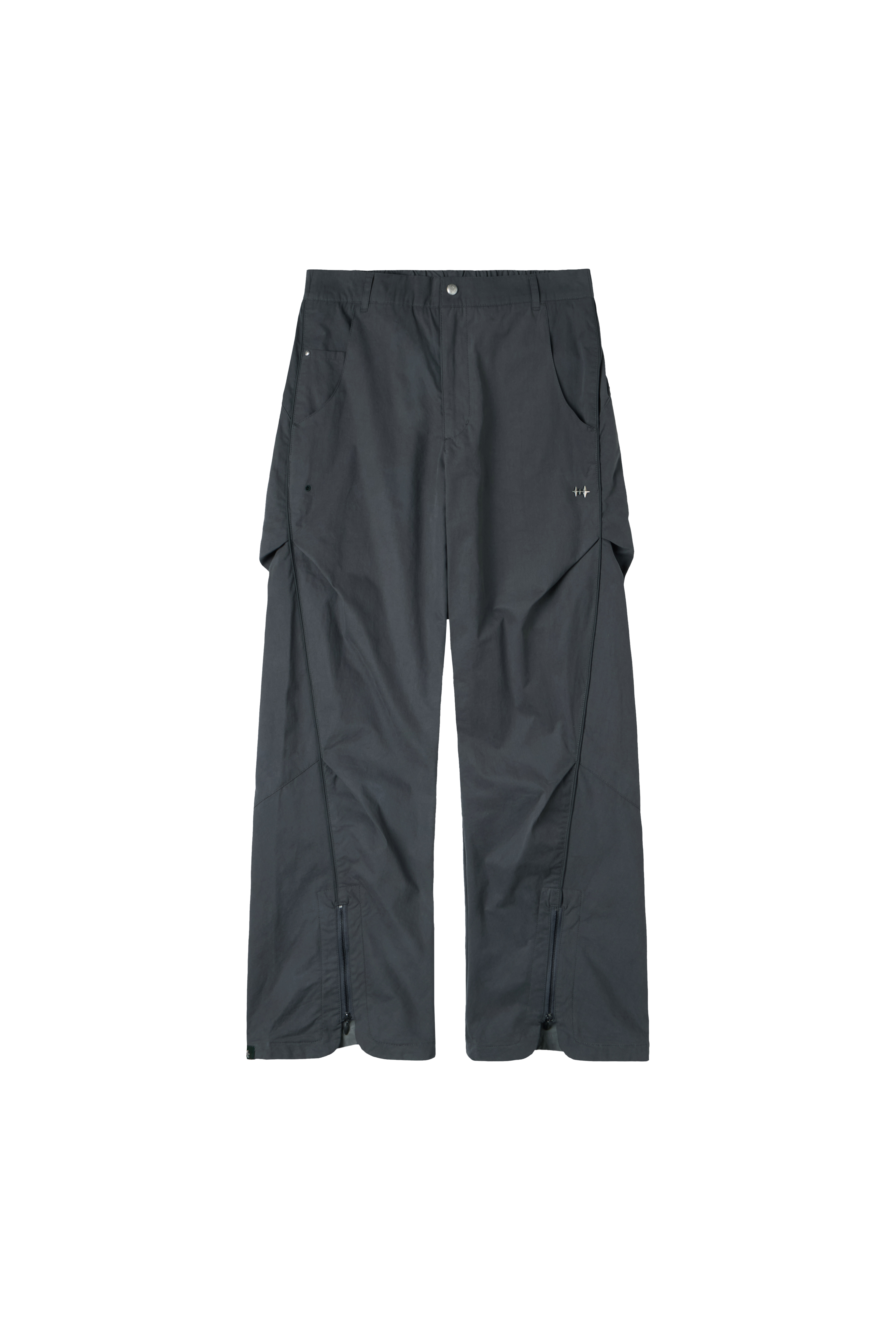 SPIRAL CUT PLEATED TROUSERS - GREY