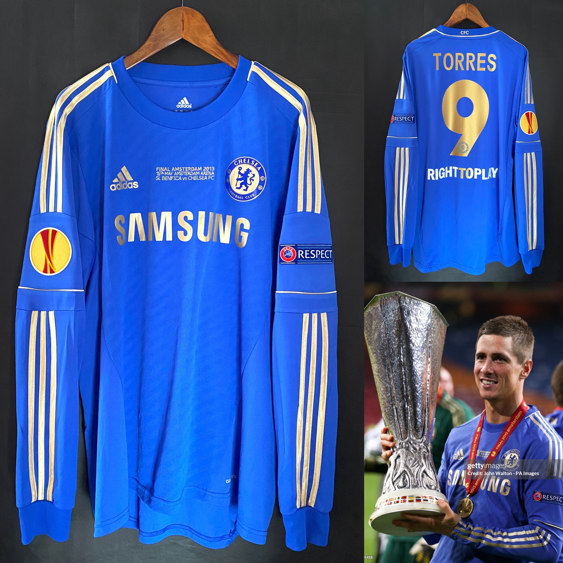 Chelsea 2012-2013 UEFA Europa League Adidas L/S Home Shirt #9 TORRES
