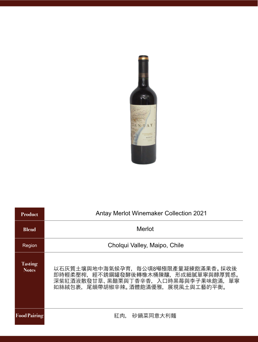 Antay Merlot Winemaker Collection 2021