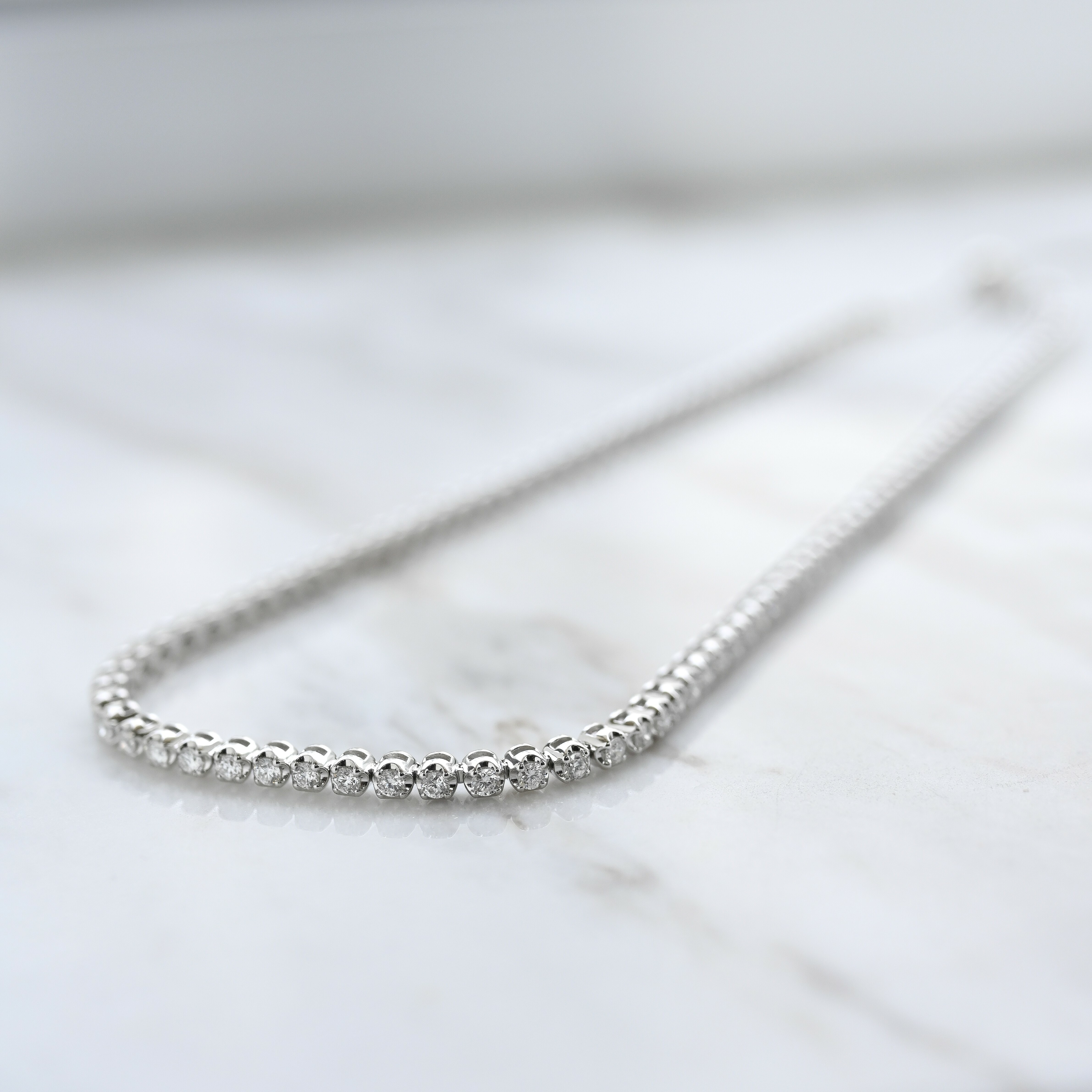 18K Crown setting Diamond Tennis Choker necklace 1.8mm