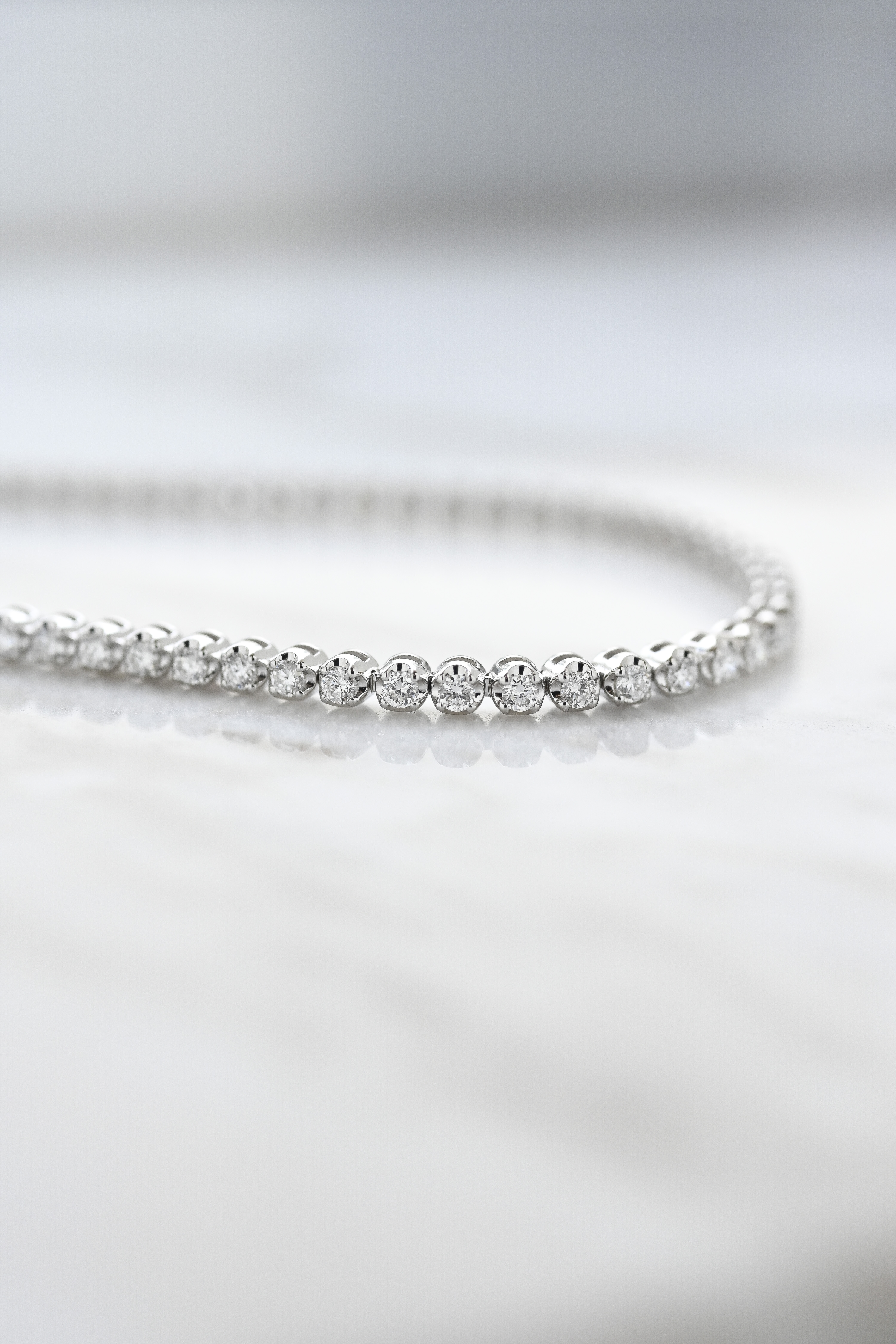 18K Crown setting Diamond Tennis Choker necklace 1.8mm