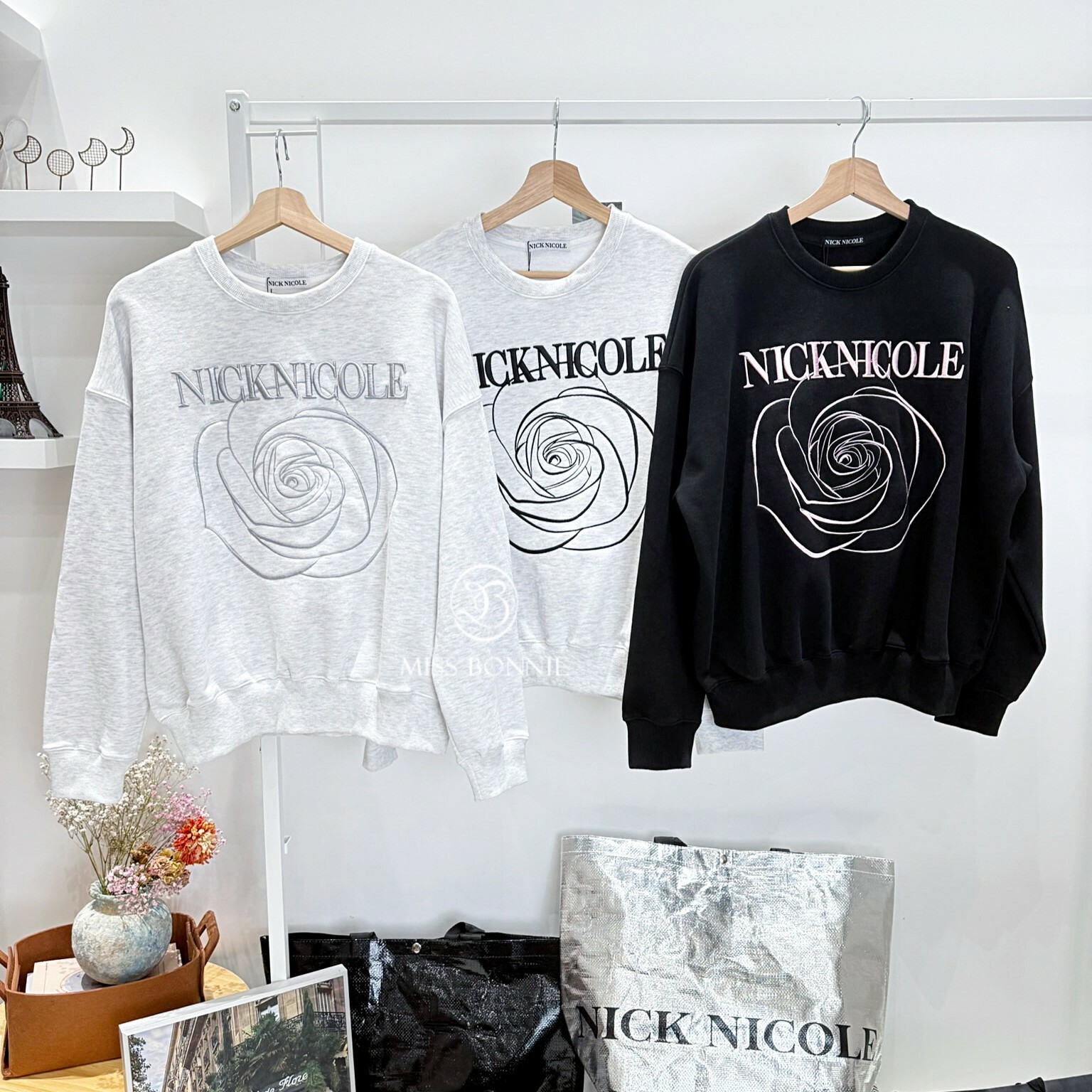 Nick Nicole滿版玫瑰長袖衛衣(共9色)