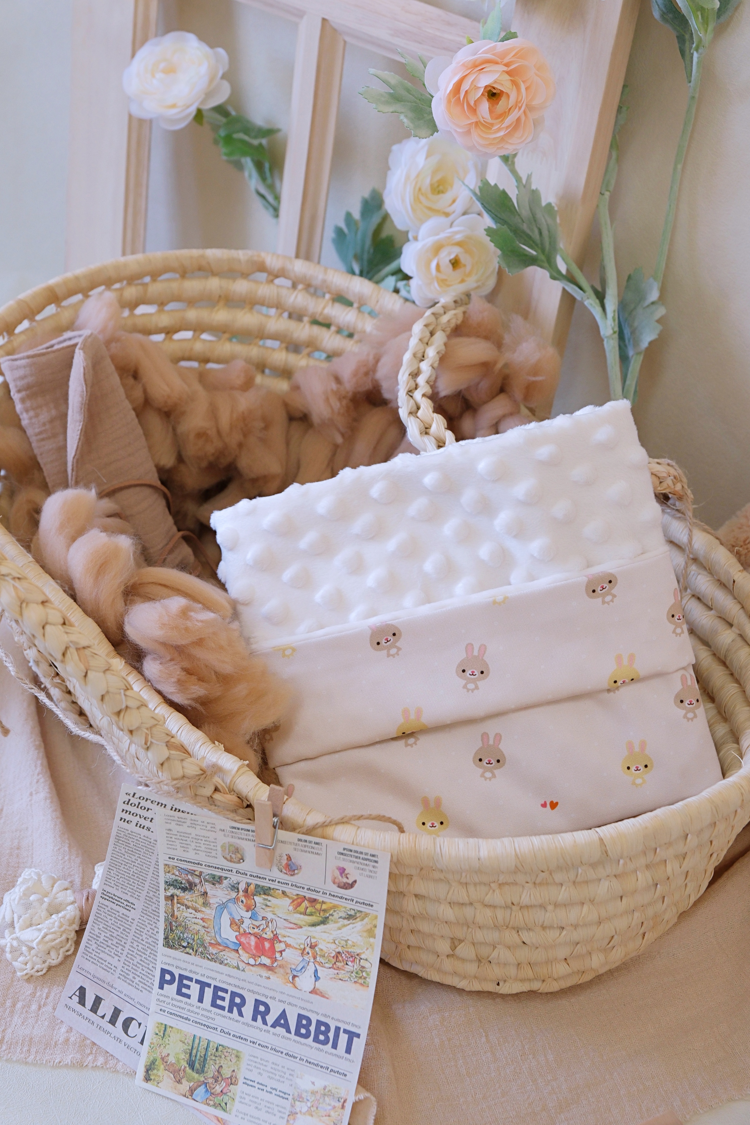 Hi Y.P store-嬰兒車蓋毯-獨家設計款-心戀兔兔