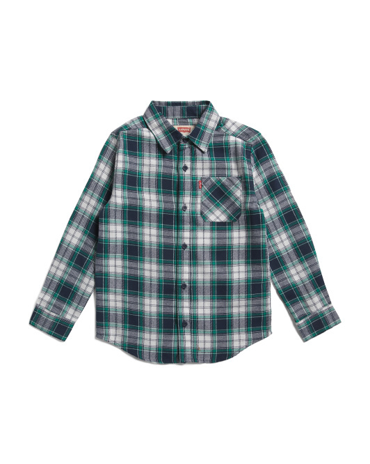 【預購】G042210 LEVIS 大童長袖格仔恤衫