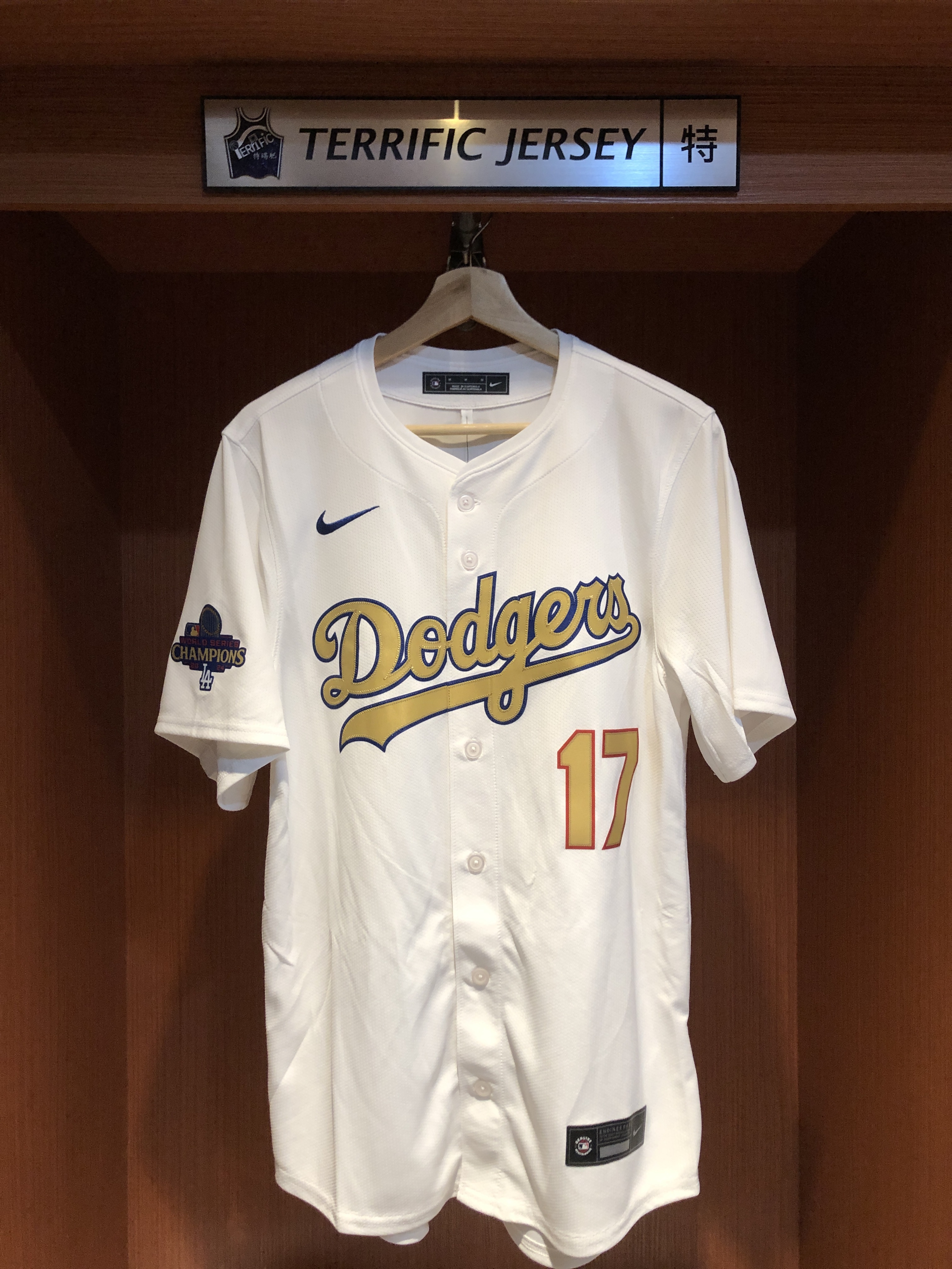 MLB球衣 Shohei Ohtani 洛杉磯道奇 金字 冠軍紀念 漢字版 大谷翔平 Nike Limited Player Name Jersey 球迷版 熱轉印 全新