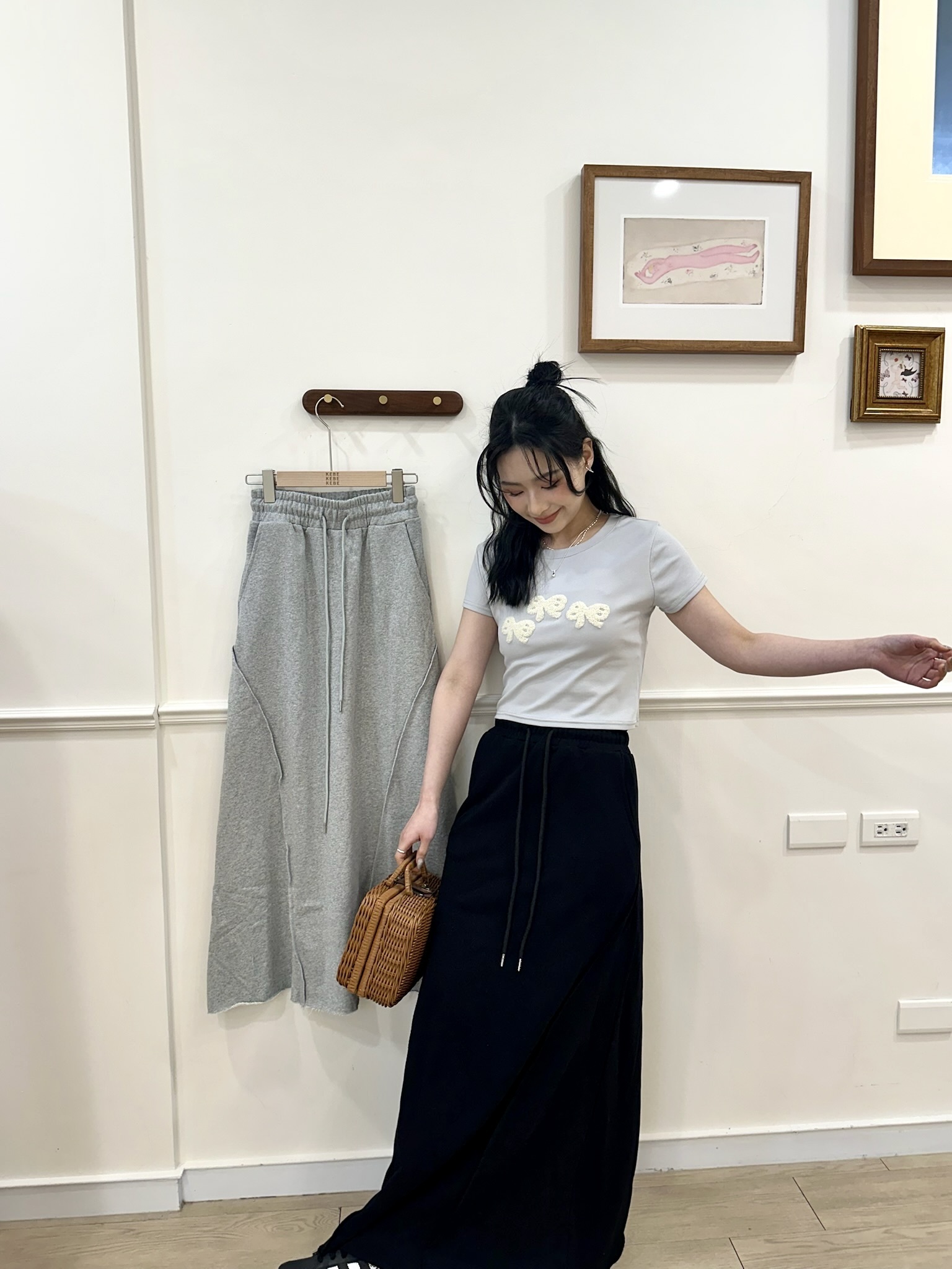 奶油色系毛巾刺繡短踢