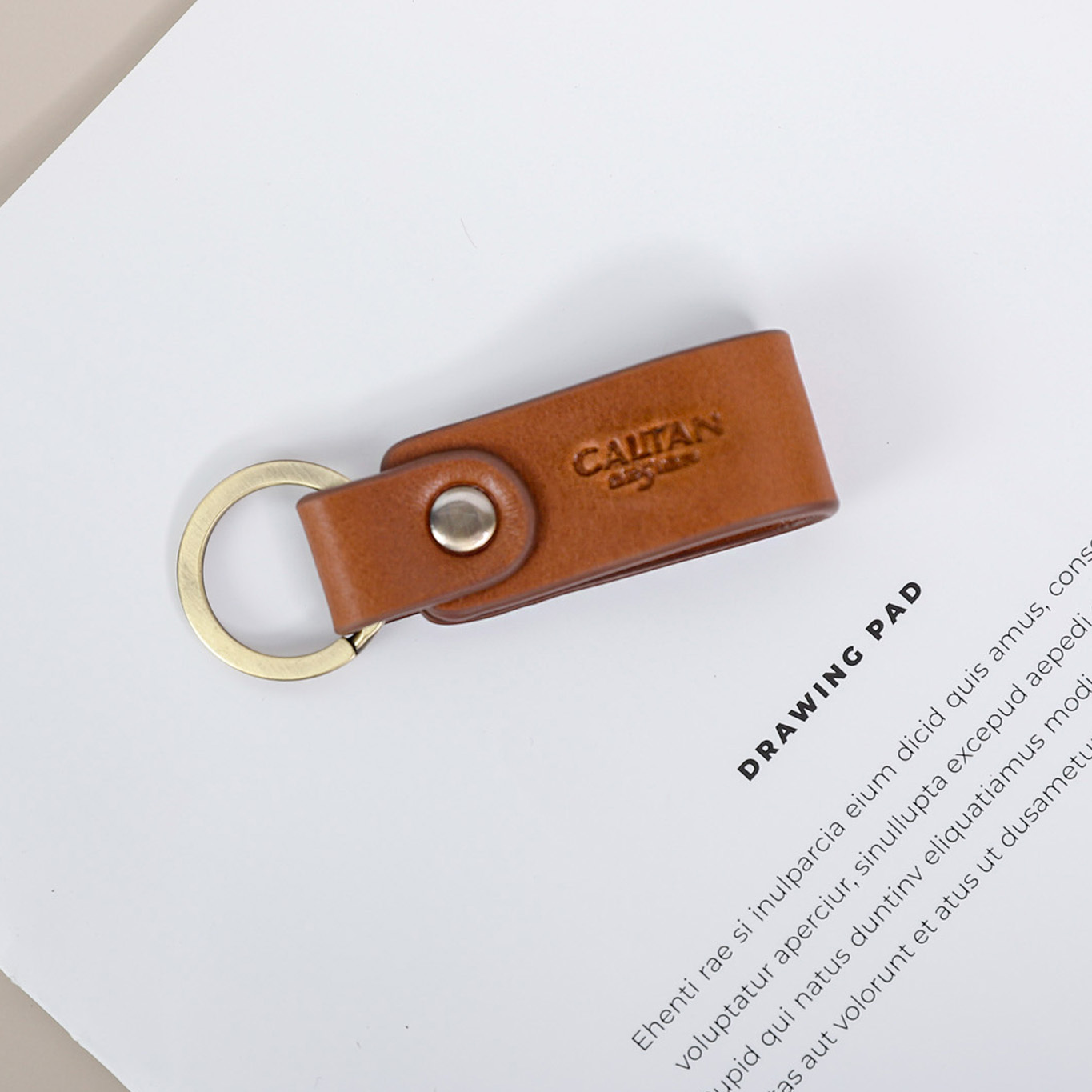 真皮短折鑰匙圈-七色(2218)