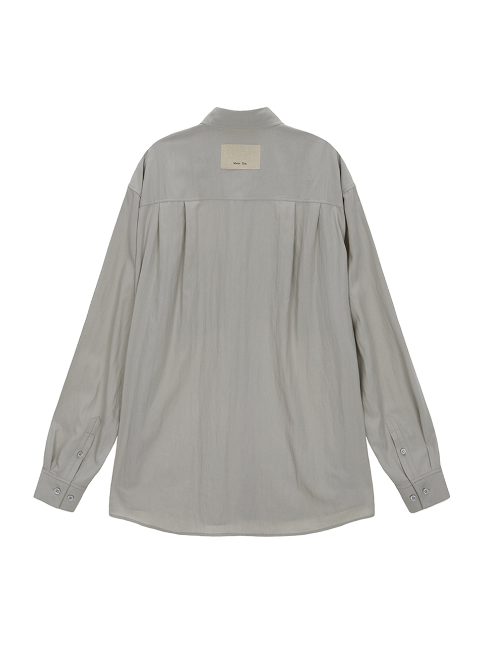 車線細節男款襯衫 淺灰