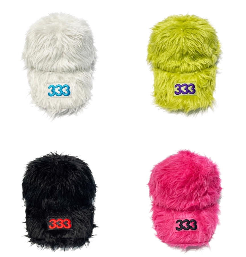PCCVISION　3MAN0N 333 4色刺繍ファーハット レディース3 PCCVISION 3MAN0N 333 colorful embroidery fur hat cap