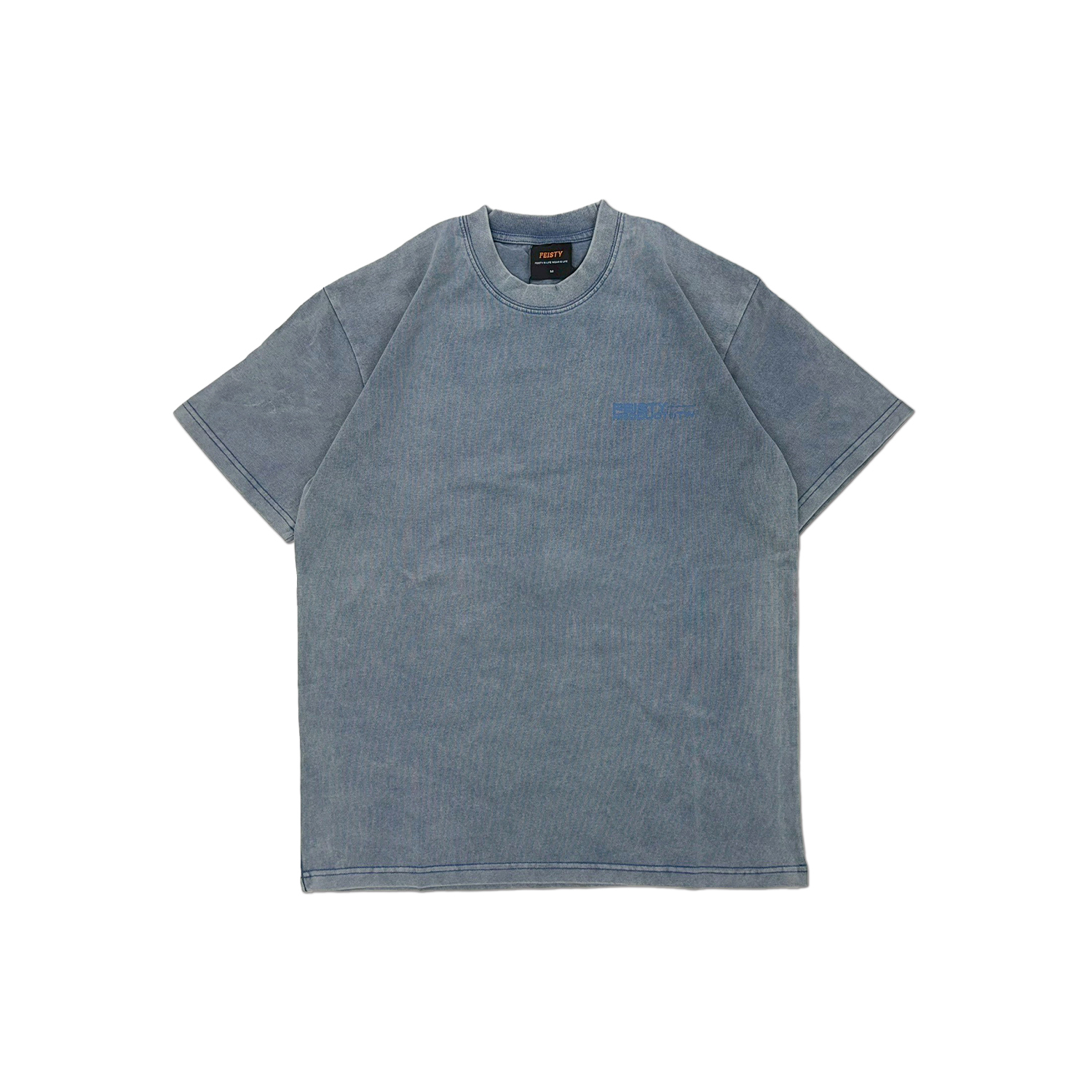 FEISTY HOMOCHROMY WASHED TEE 同色印刷水洗短袖 藍色 沙灰色 FS-US24-25 26 [台灣現貨]