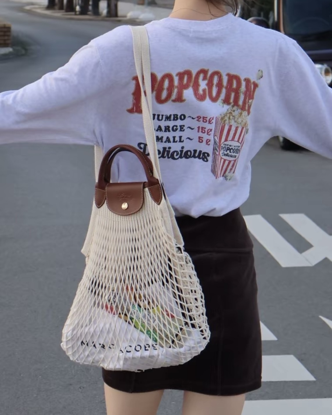 【預購】LONGCHAMP LE PLIAGE FILET 兩用漁網包 白色 10121HVH037