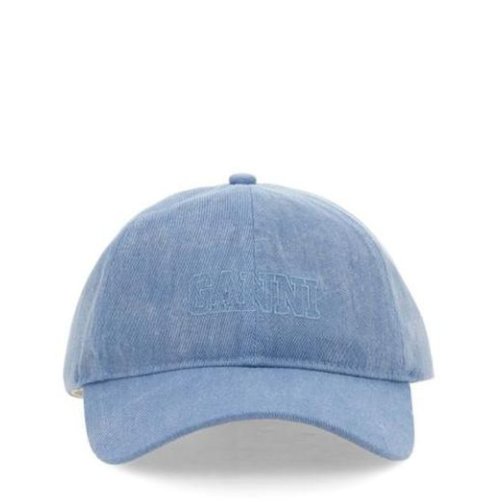 1LN0430-001 GANNI Baseball Cap Blue #A5760-646 (P-BR-E)