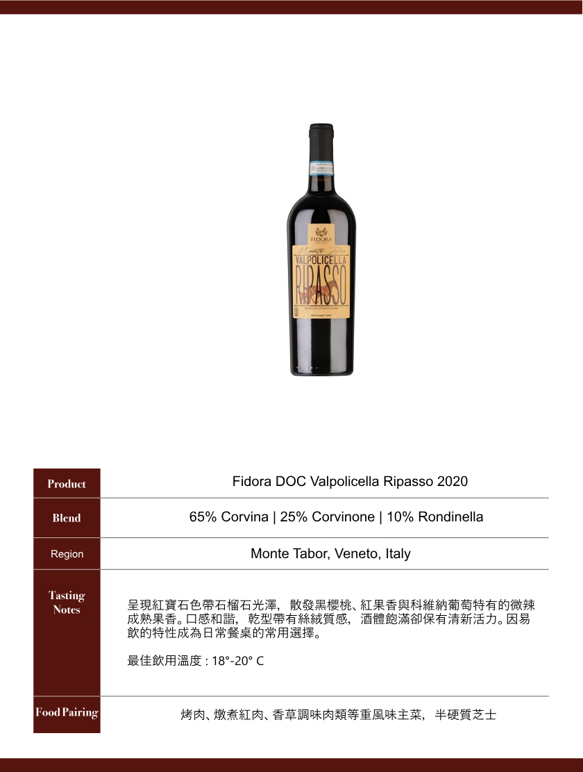 Fidora DOC Valpolicella Ripasso 2020