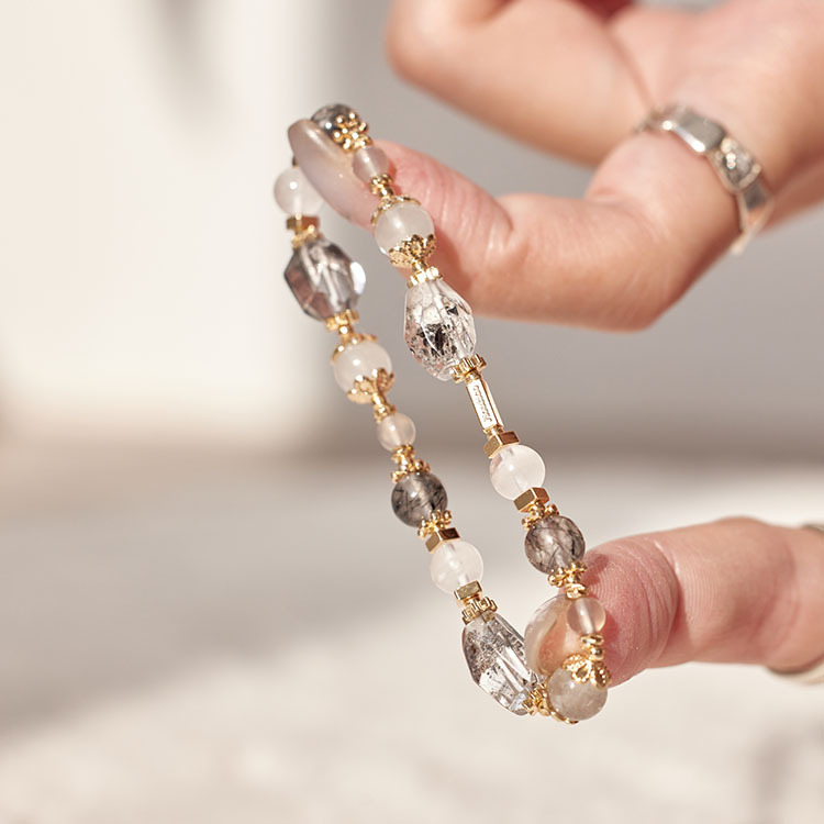 強迫癒合：閃靈鑽｜黑髮晶｜千層白幽靈｜灰藍兔毛｜灰瑪瑙