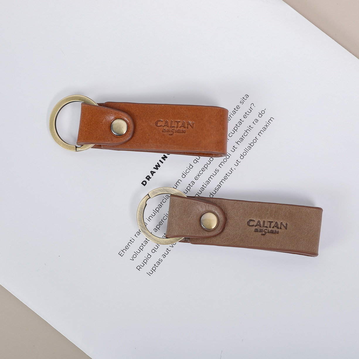 真皮長折鑰匙圈-七色(2219)