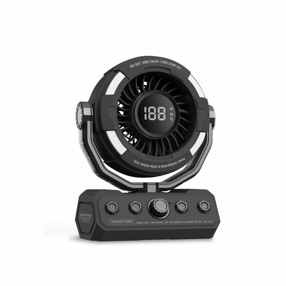 ADAMOUTDOOR｜無線DC充電式擺頭循環扇  黑色【現貨火熱供應中！】
