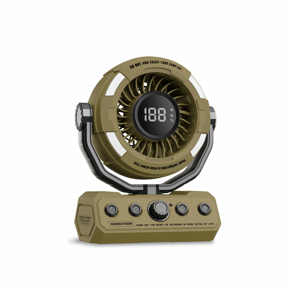 ADAMOUTDOOR｜無線DC充電式擺頭循環扇  沙漠色【已到貨，歡迎立即下單，快速出貨不中斷！】
