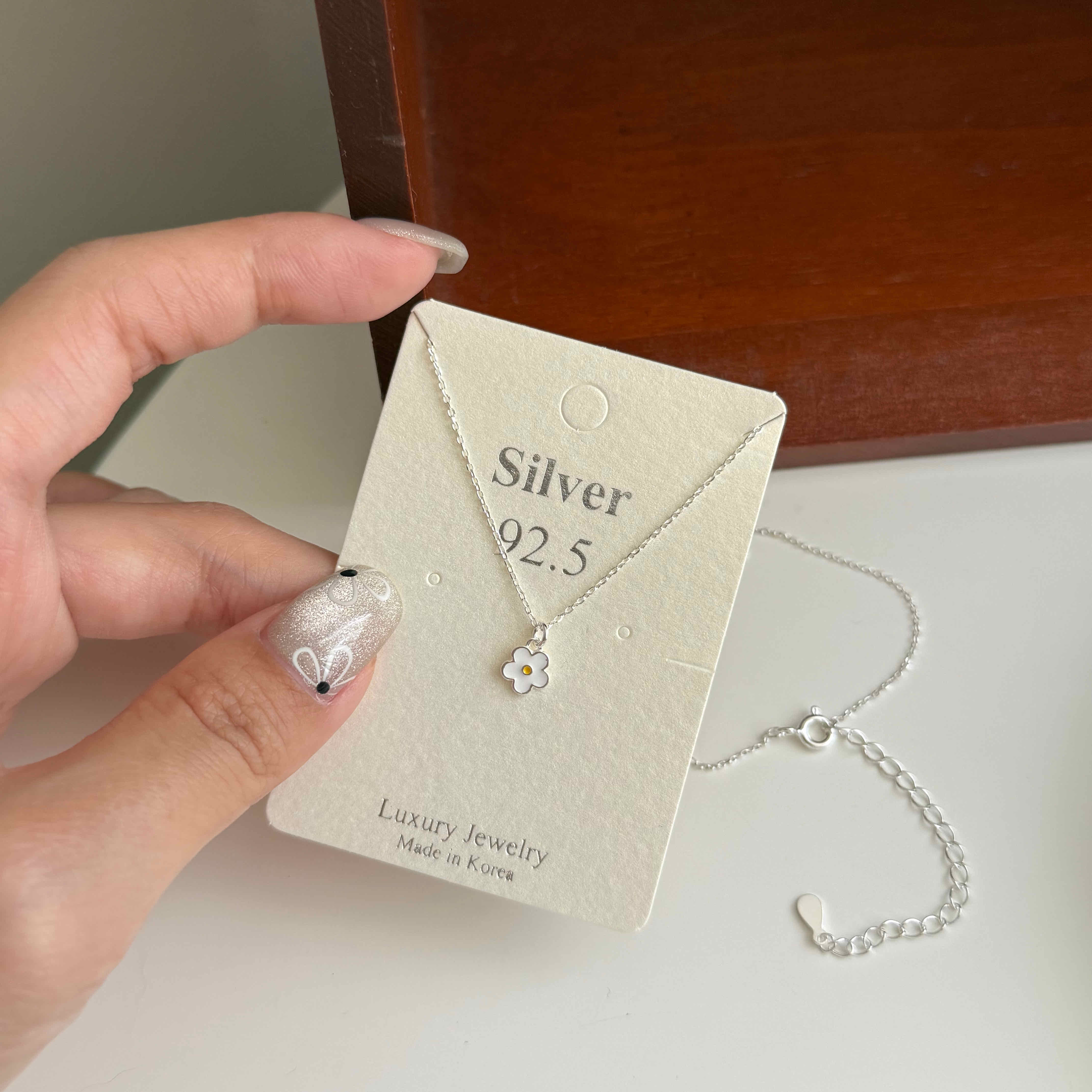 🇰🇷925 silver 荷包蛋小花項鍊