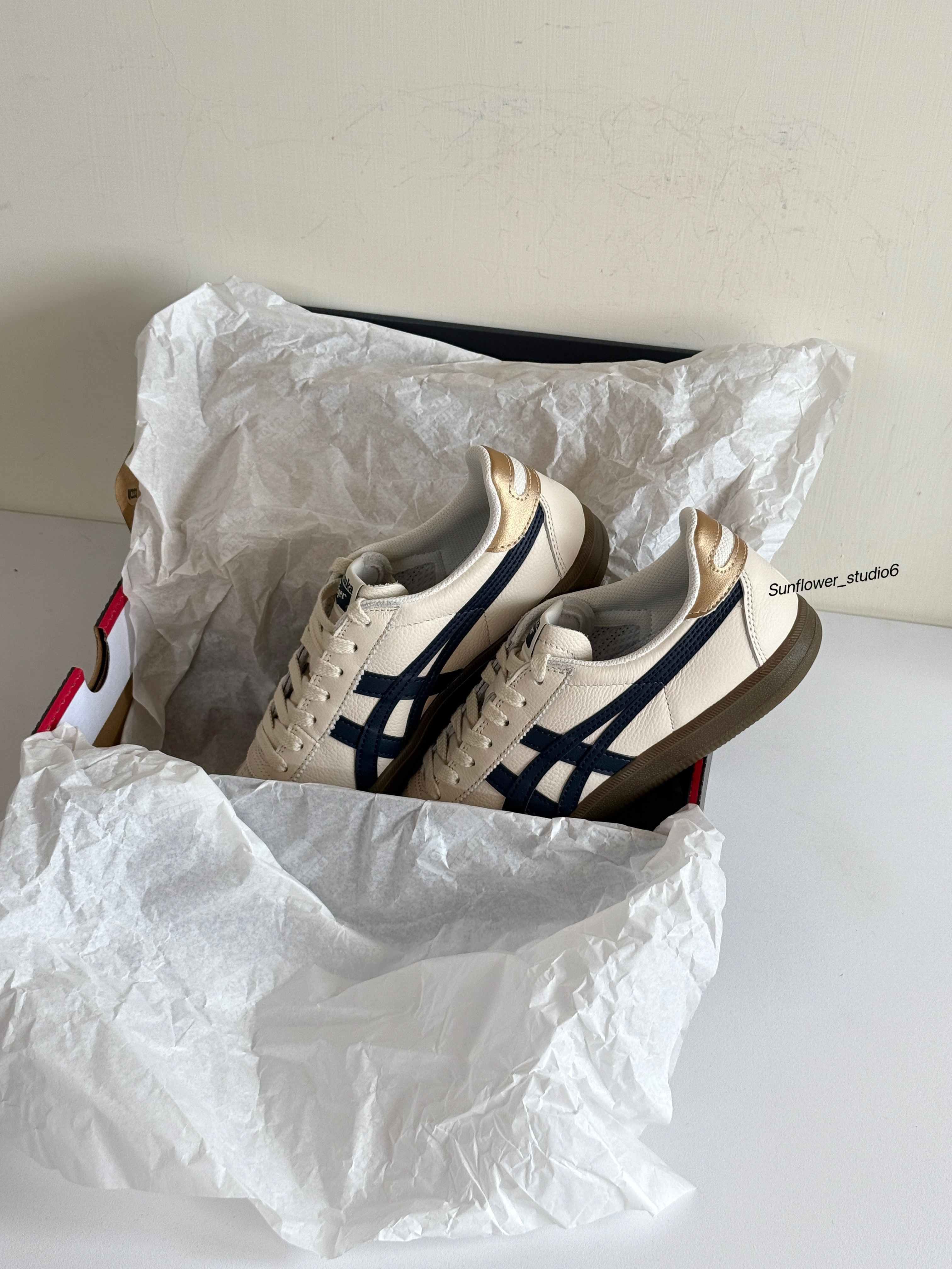 Onitsuka Tiger Tokuten 鬼塚虎金萱拿鐵米白色奶油色海軍藍焦糖