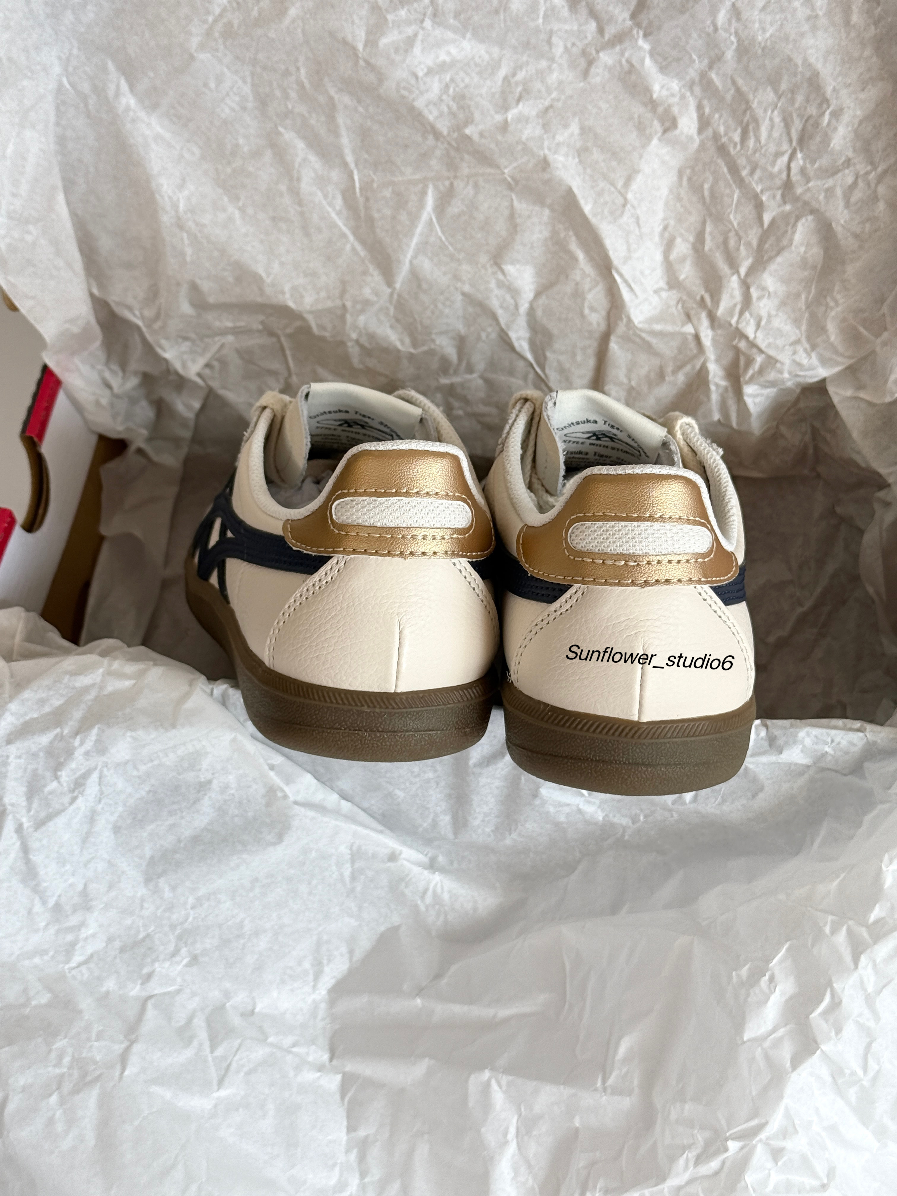 Onitsuka Tiger Tokuten 鬼塚虎金萱拿鐵米白色奶油色海軍藍焦糖