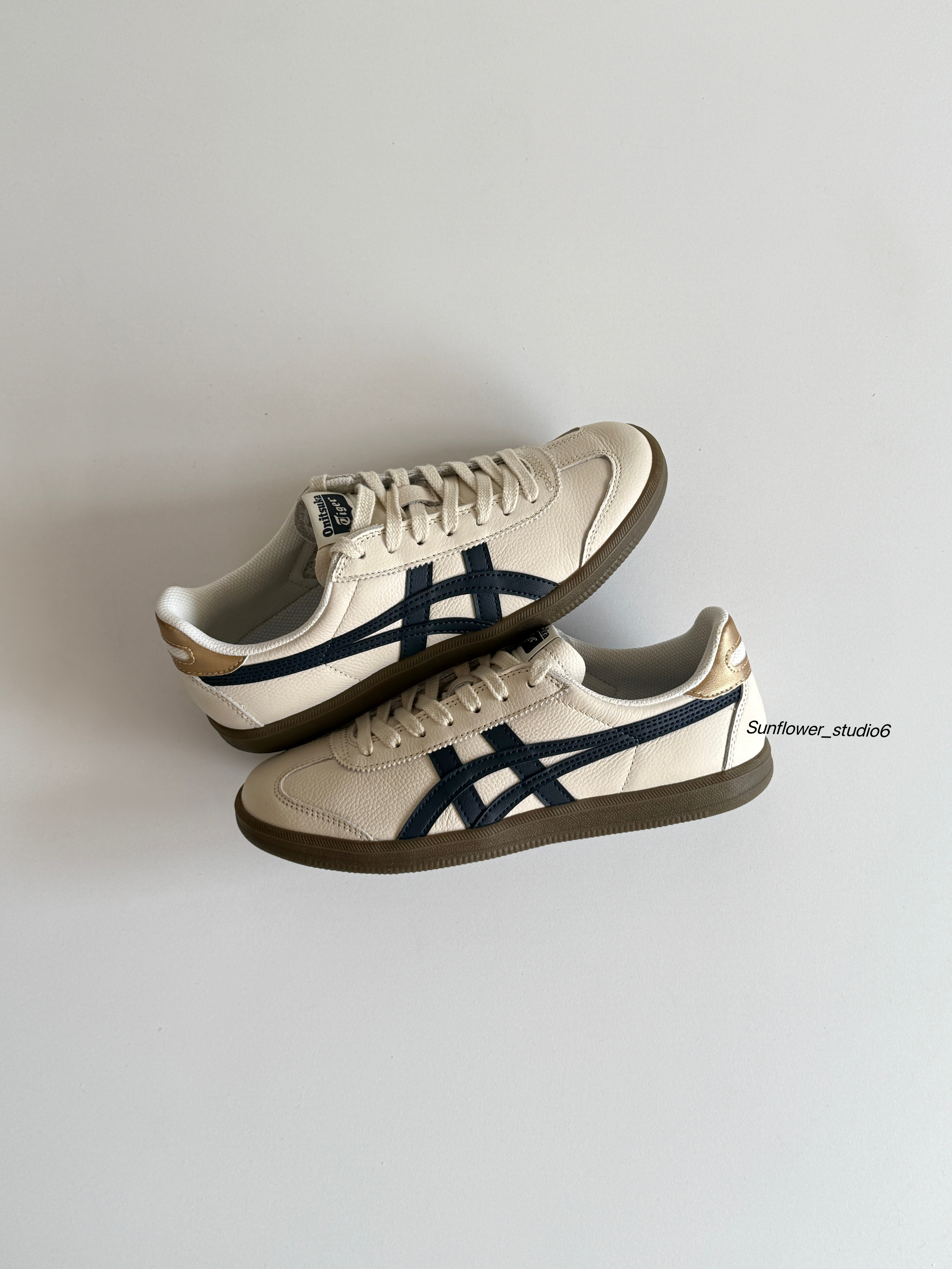 Onitsuka Tiger Tokuten 鬼塚虎金萱拿鐵米白色奶油色海軍藍焦糖