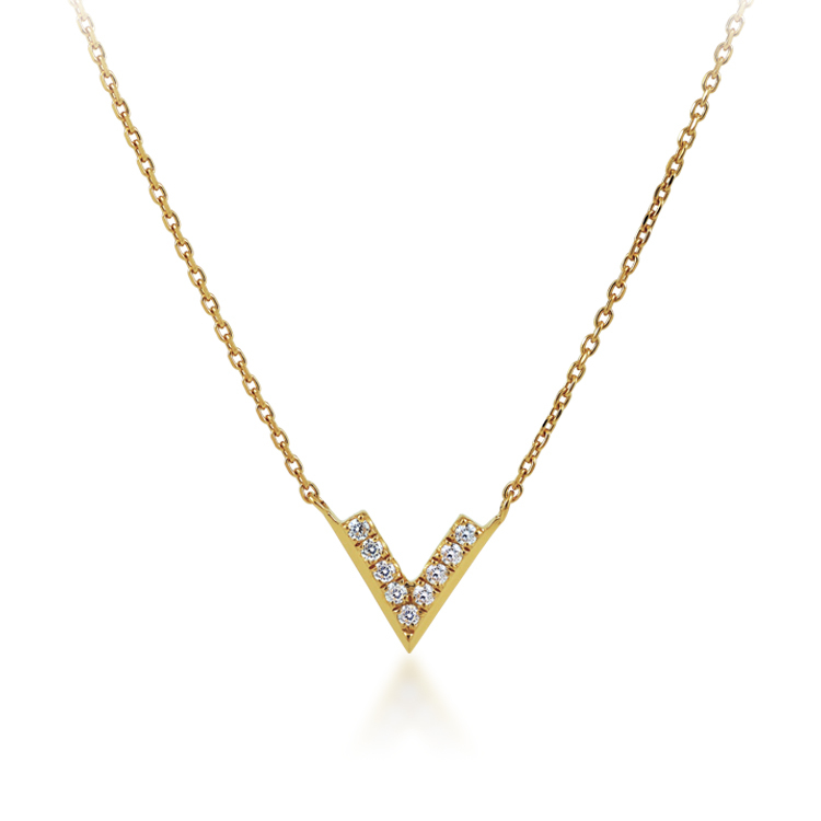 925純銀「Victoria 勝利女神」14K金色套鍊(16吋+2公分延長鍊)-SDS0030