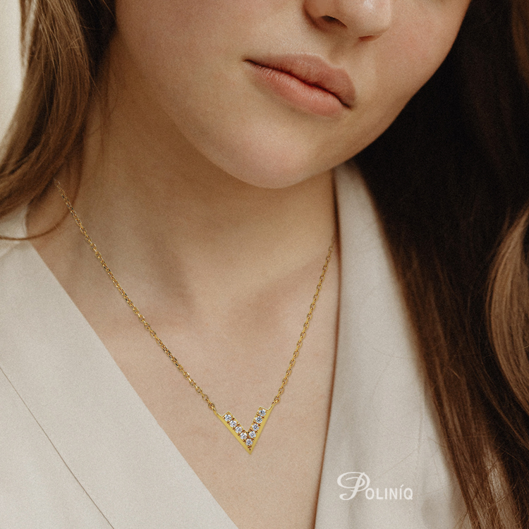 925純銀「Victoria 勝利女神」14K金色套鍊(16吋+2公分延長鍊)-SDS0030