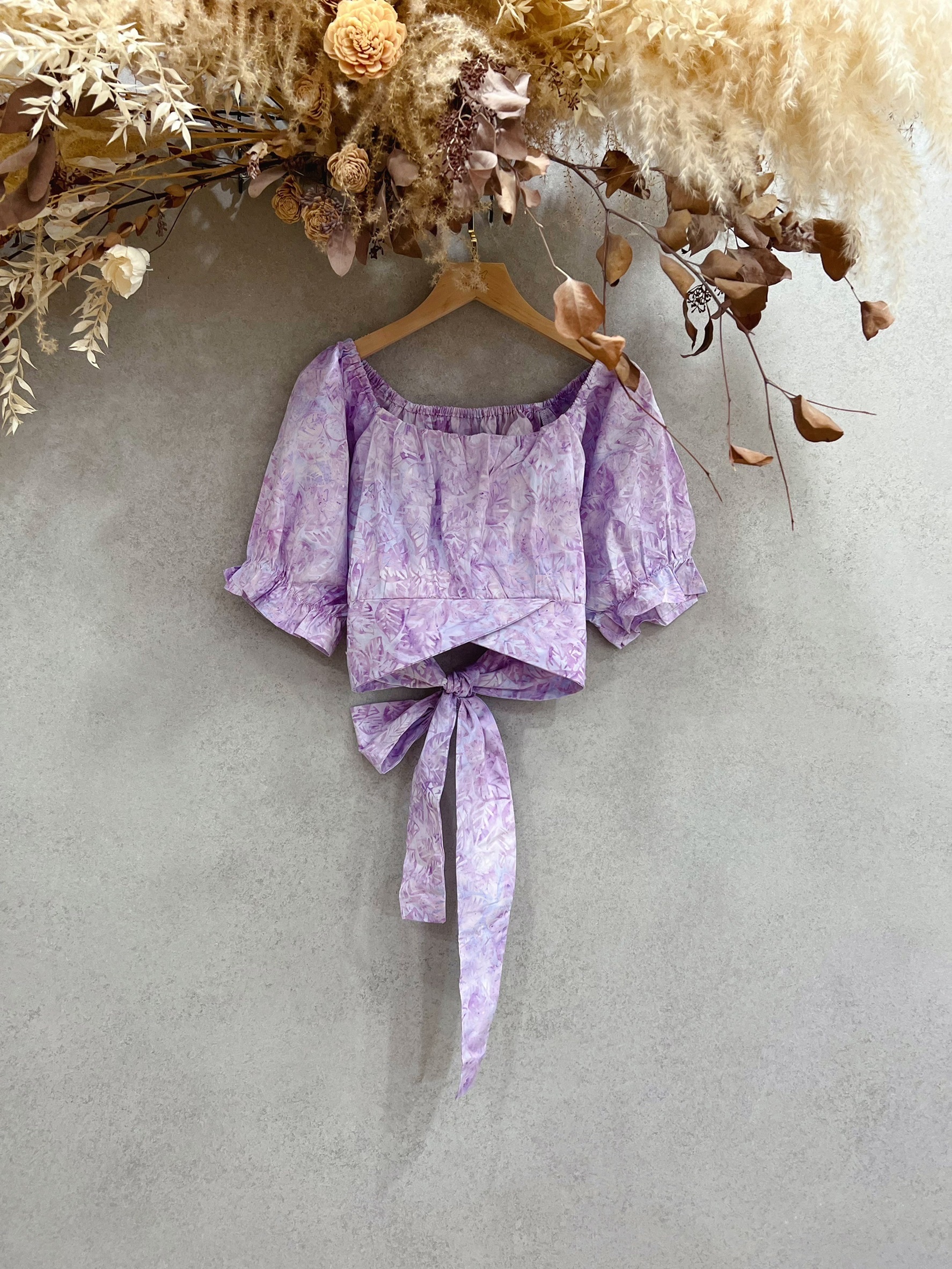 紫蠟染蕨葉 茉莉上衣