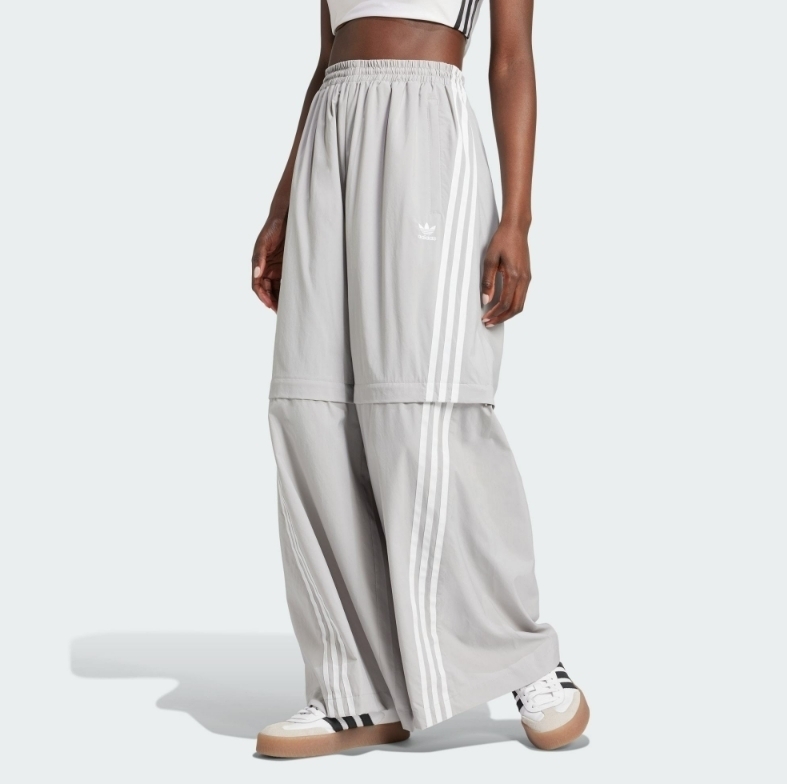 【 adidas OVZD ZIP OFF TP 拉鍊可拆式長褲 - 灰 】