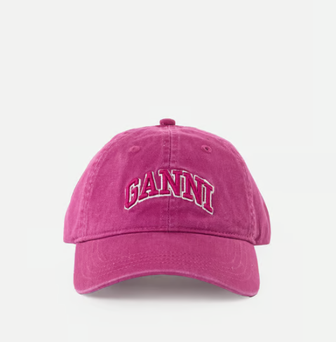 1LN0430-003 GANNI Baseball Cap Pink #A6564-088 (P-BR-E)