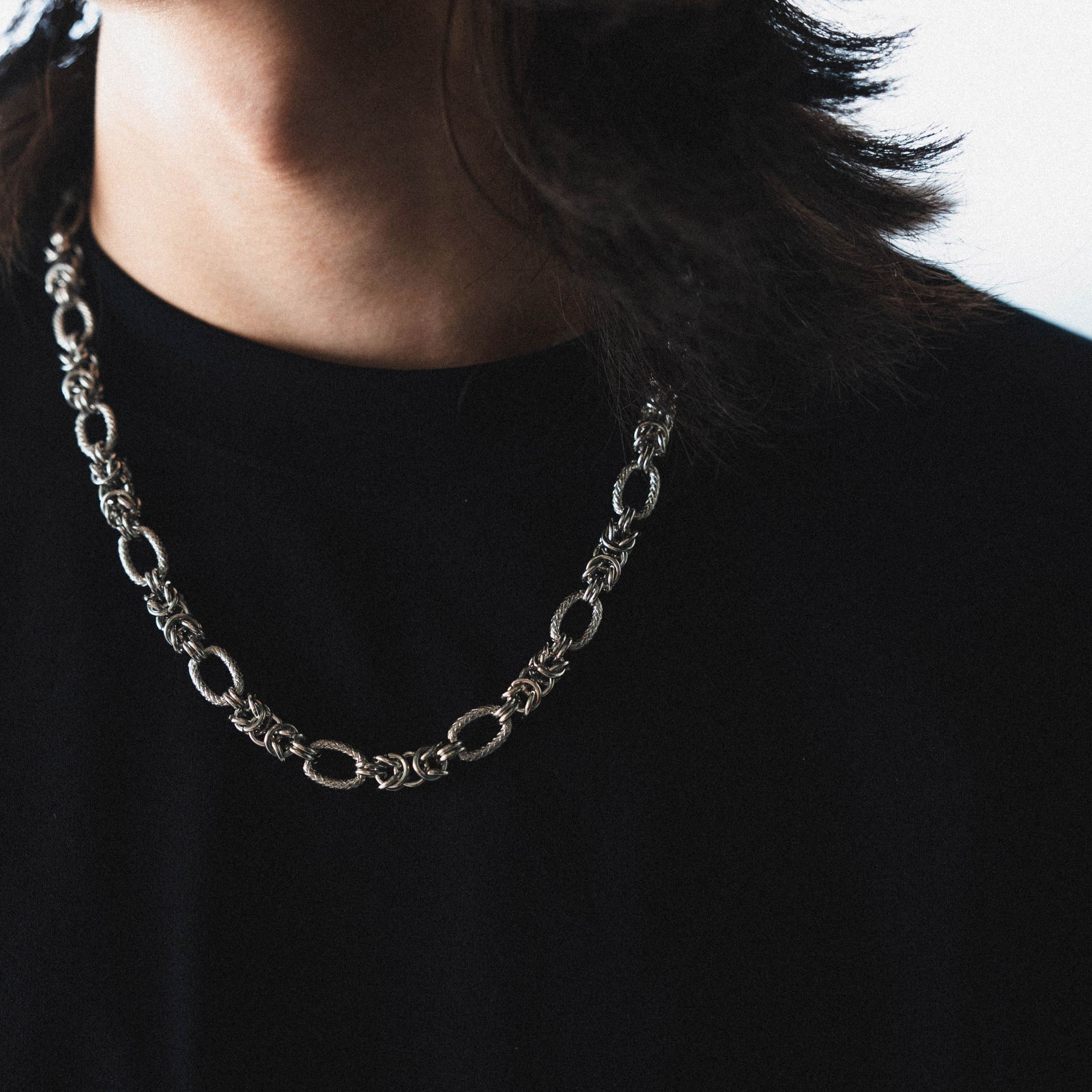 【BLUZ MADE 】| BM11 金屬細紋環節項鍊