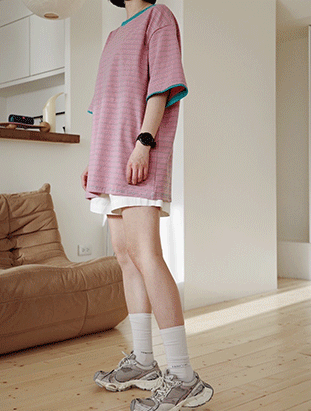 春夏新款/配色條紋上衣 MANIFEST正韓🇰🇷