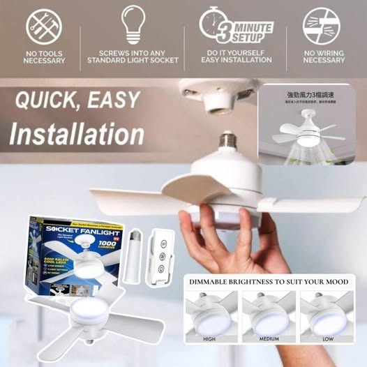 E27頭LED電燈風扇R851