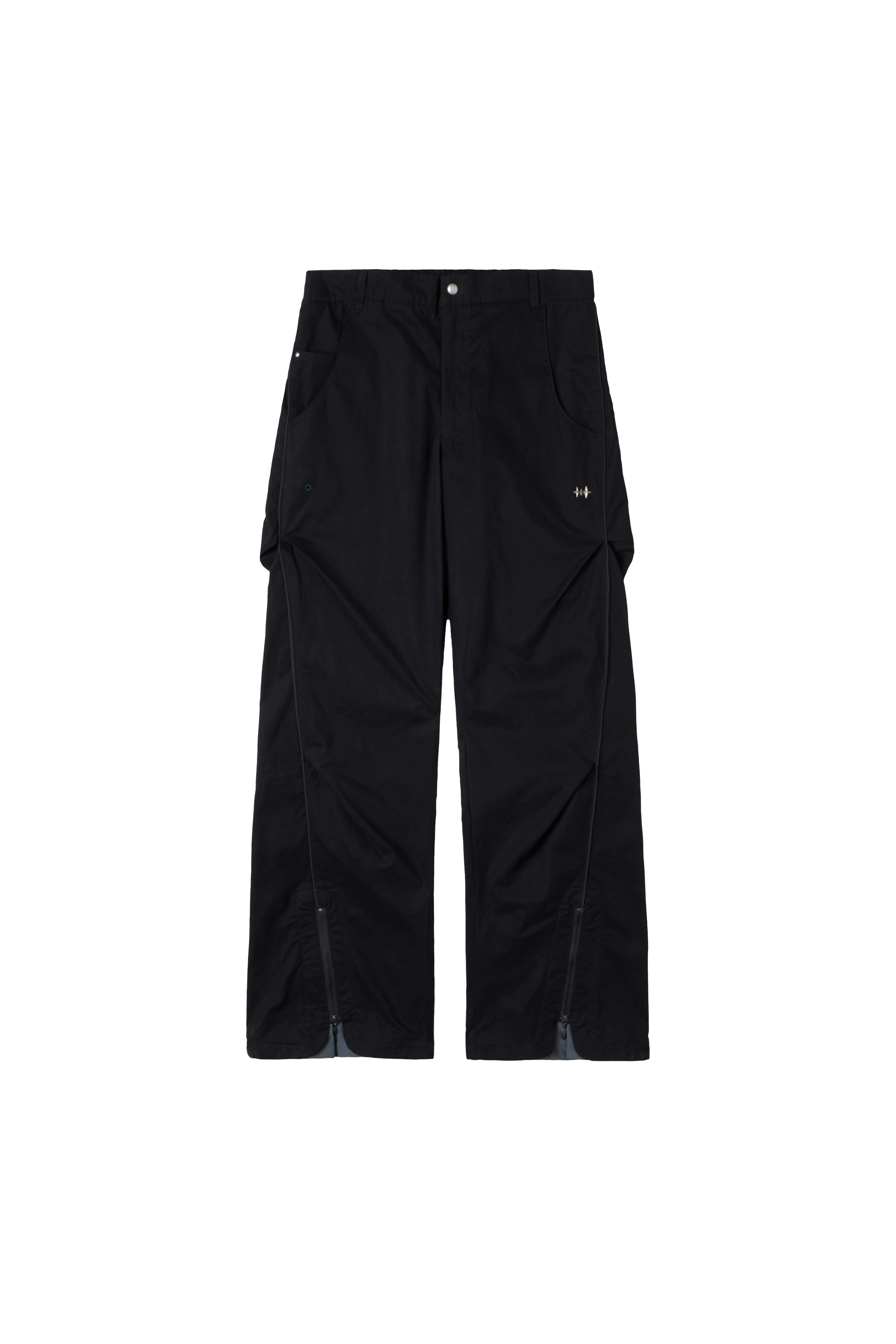 SPIRAL CUT PLEATED TROUSERS - BLACK