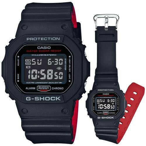 Casio G-Shock DW-5600HR-1 雙色錶帶 黑紅色 手錶  (香港行貨)