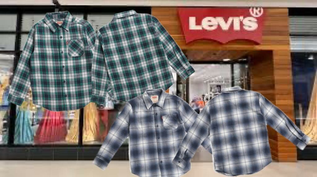 【預購】G042210 LEVIS 大童長袖格仔恤衫