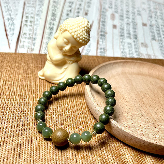 珠翠 天然翡翠珠链项链细108颗阳绿小米珠子翡翠串珠串毛衣项链长款A货