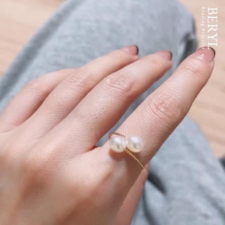 日本極光珍珠彈力戒