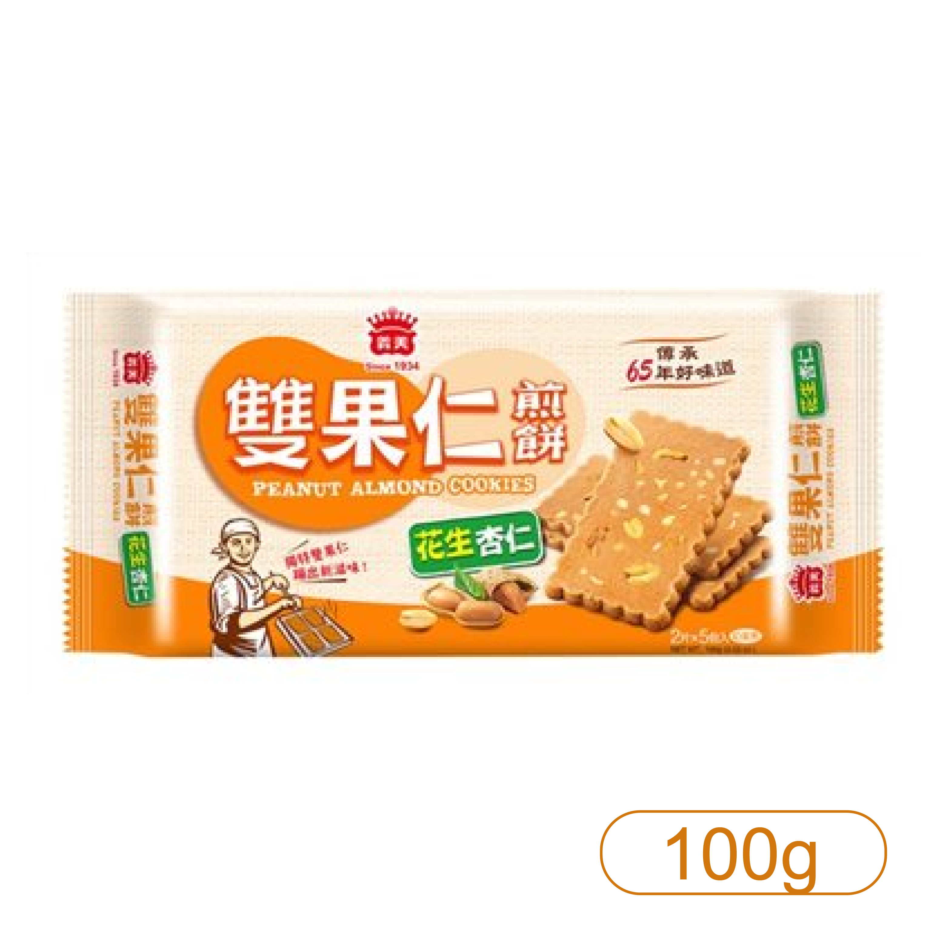 【義美】雙果仁煎餅-花生杏仁 100g