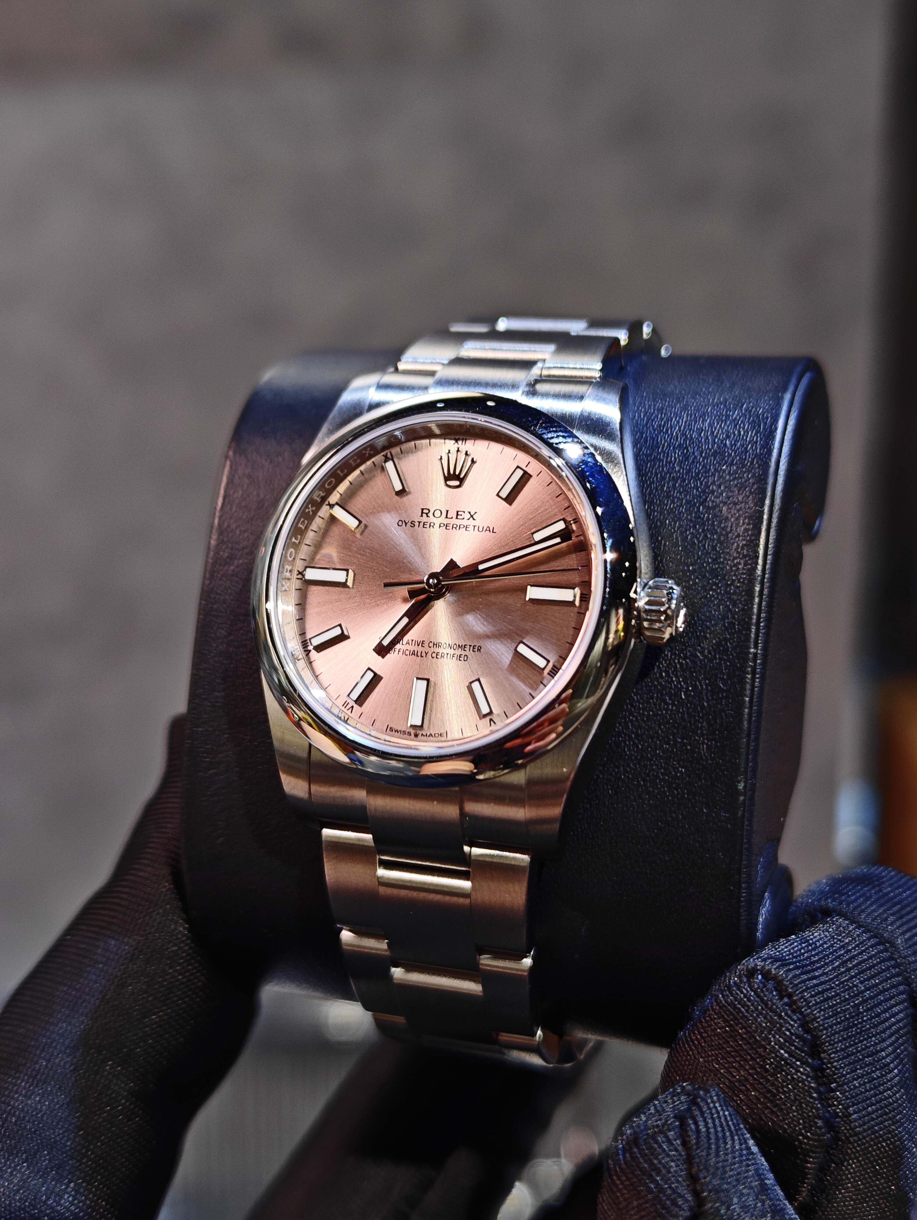 BRAND NEW ROLEX 124200 Pink Dial Oyster Perpetual 34 OYSTER STRAP 34 MM