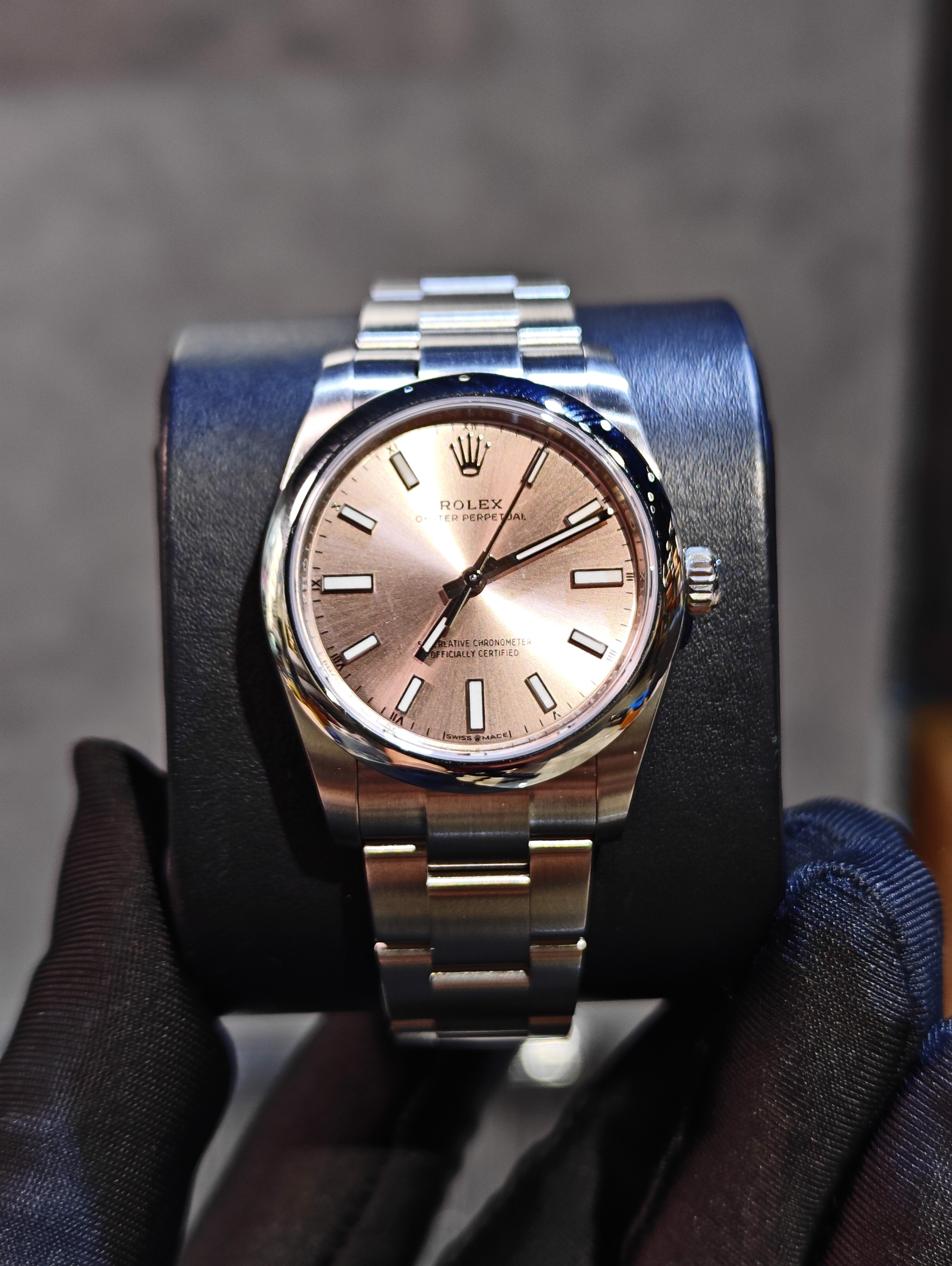 BRAND NEW ROLEX 124200 Pink Dial Oyster Perpetual 34 OYSTER STRAP 34 MM