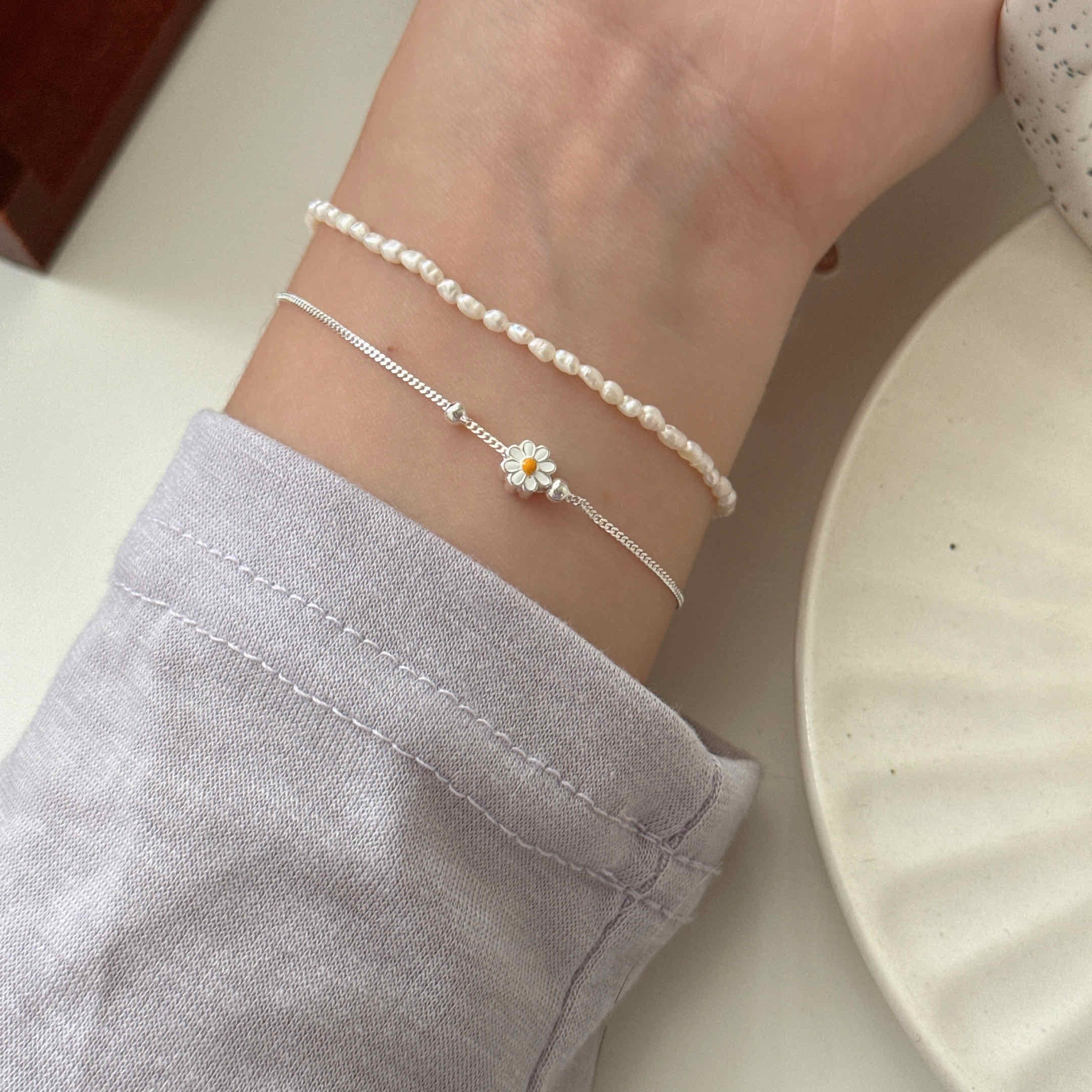 🇰🇷925 silver 夏日小雛菊手鍊