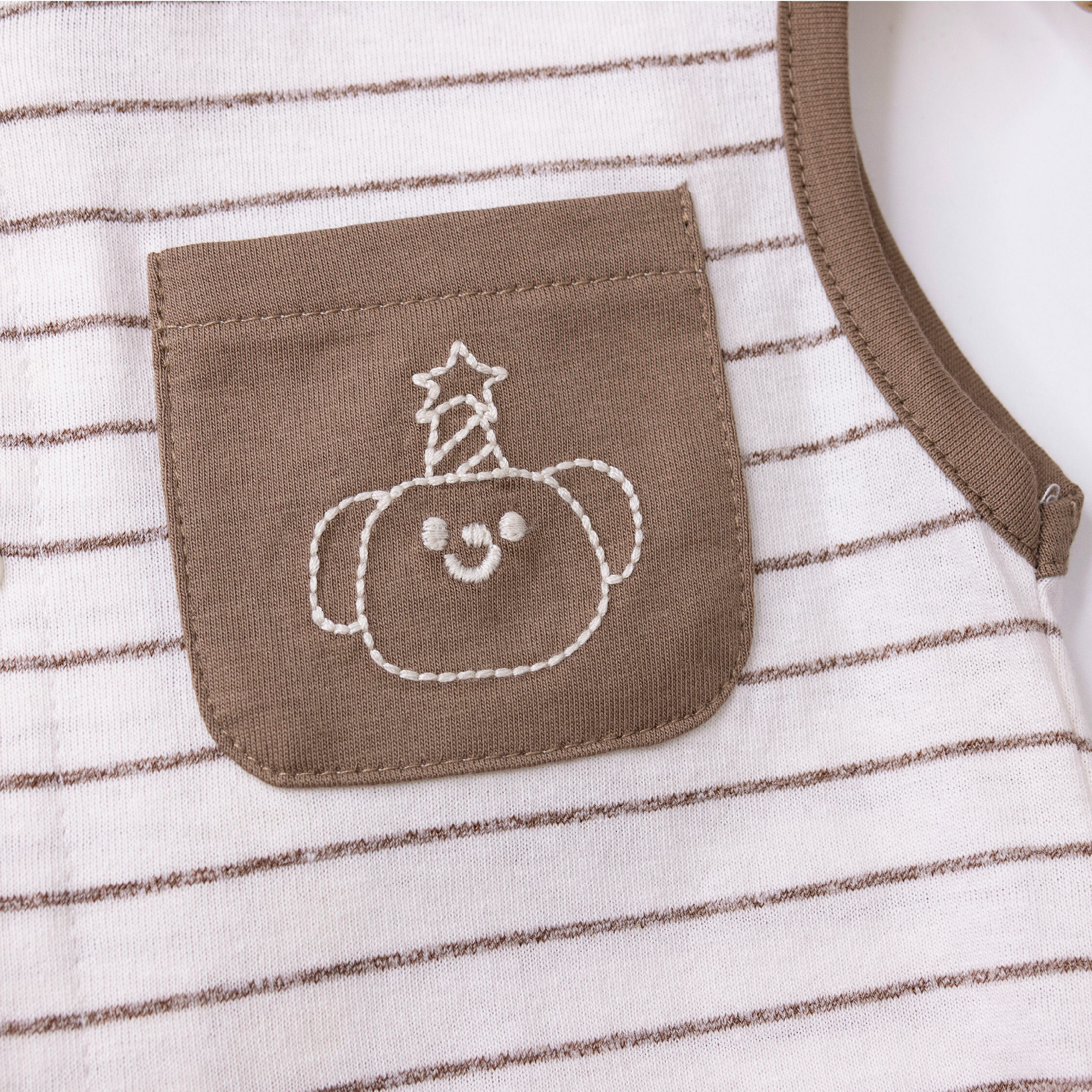 【JG0480】可愛小熊立體耳朵條紋連身衣