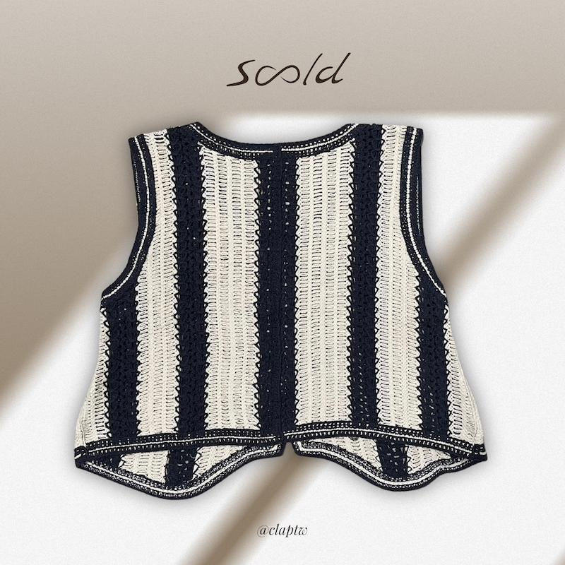 拼鉤花卉鉤織背心