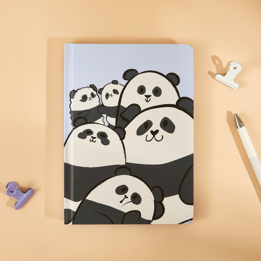 Panda Friends A5 Notebook - Blue
