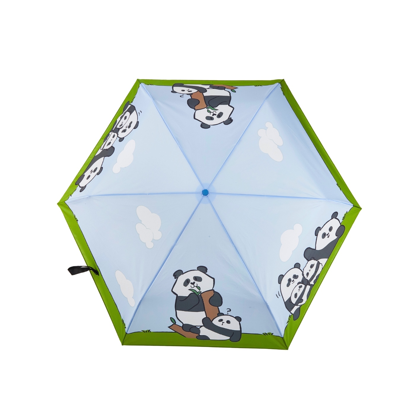 Panda Friends Blue Sky Grassland Foldable Umbrella