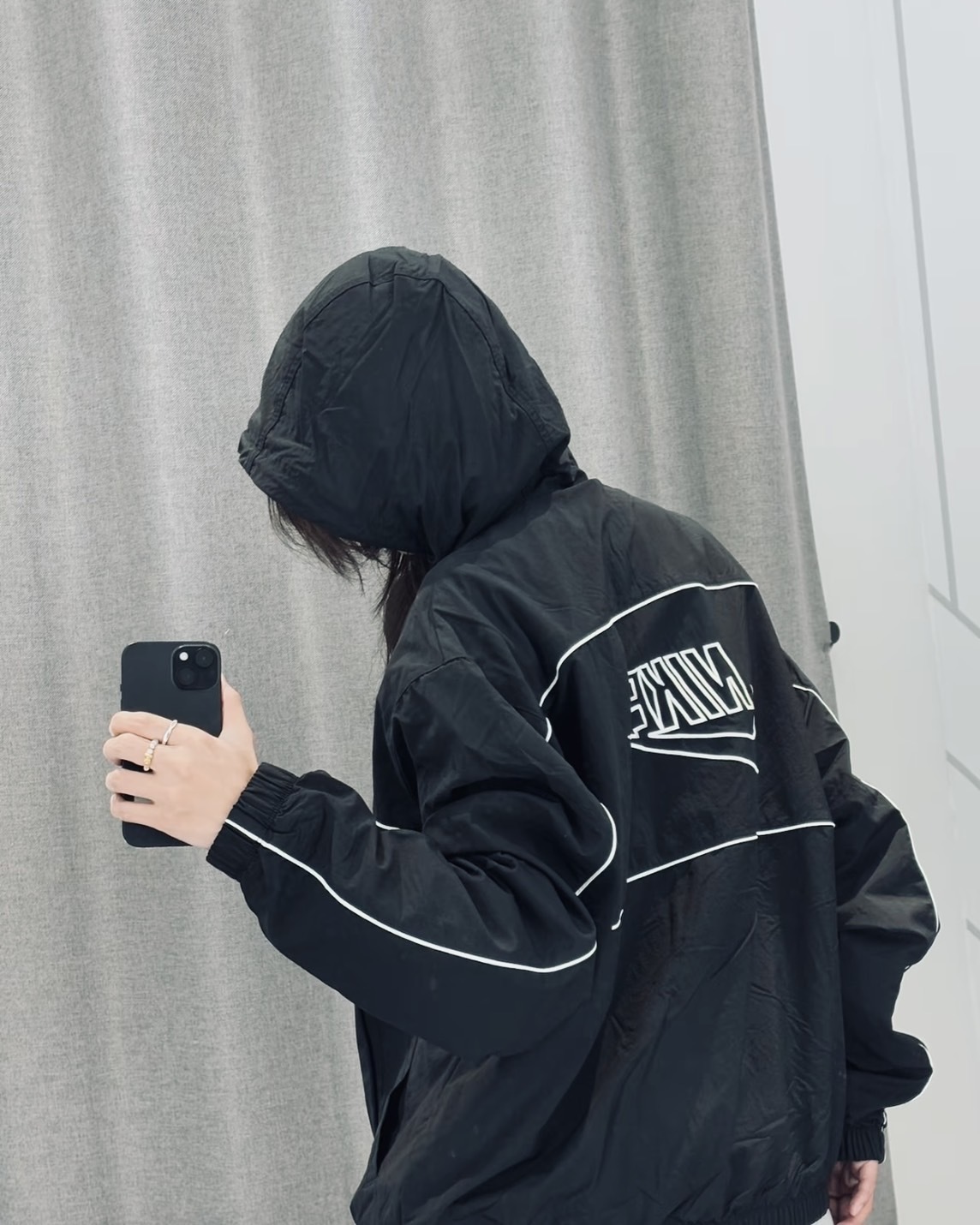 【現貨】Nike Club 寬鬆 尼龍 男款 連帽 外套 淺灰 黑