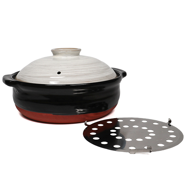 【萬古燒】輕量 粉引刷毛目 8號IH土鍋